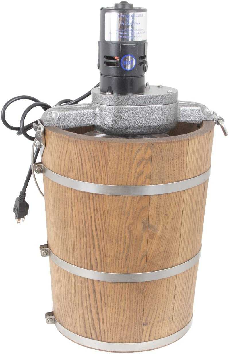 6 QT Country Ice Cream Maker Classic Wooden Tub Country Electric Motor