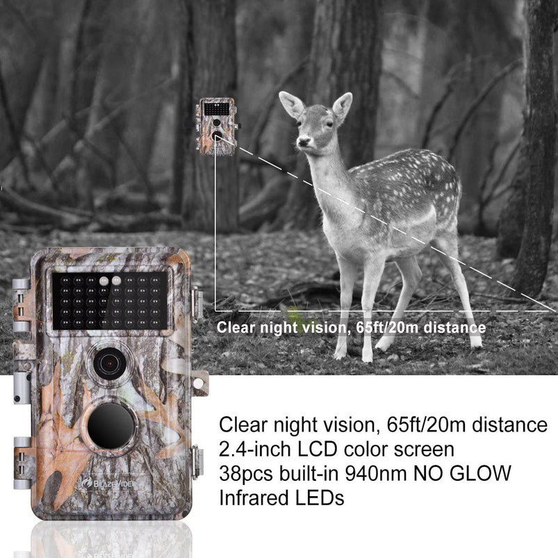 5-Pack Game and Deer Trail Cameras 16MP 1920x1080P Video Hunting Wildlife Cams Time Lapse with Night Vision