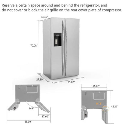 36" Side by Side 20.01 Cu. Ft. Built-in Refrigerator with Freezer and Ice Maker Included