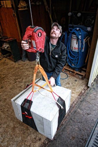 885005 Pullzall Cordless 24V DC Portable Electric Winch with Steel Cable and 2 Rechargeable Battery Packs, 1/2 Ton 1,000 LB Pulling Capacity, Red