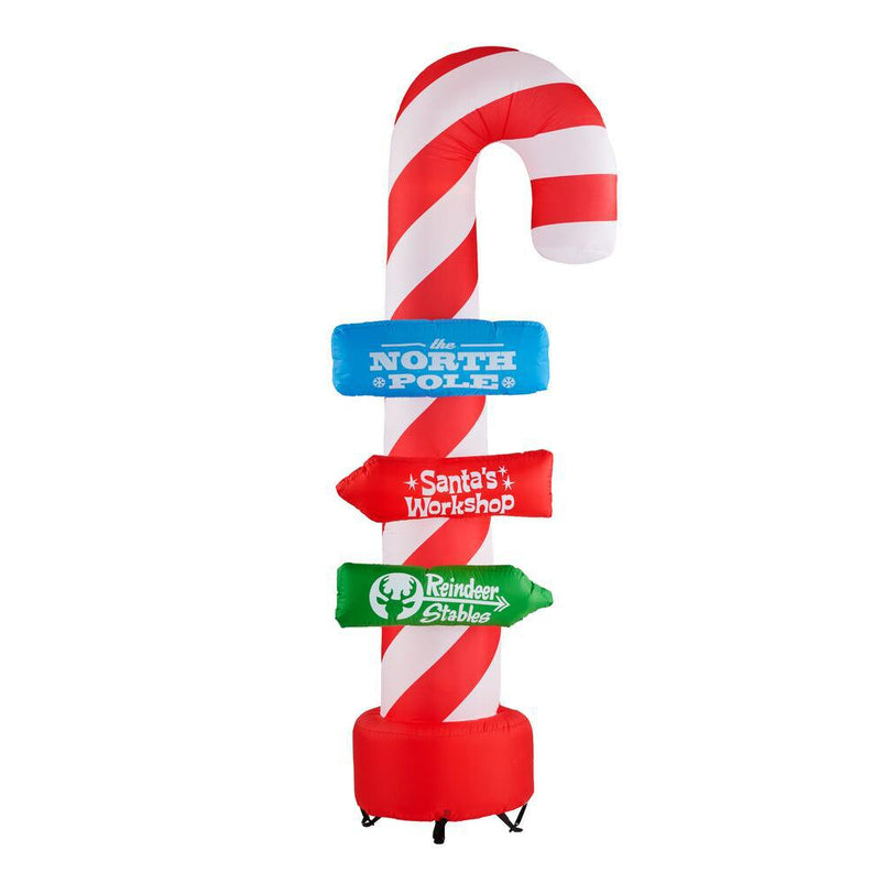 Airblown 8 Ft. Inflatable Candy Cane with Stacking Signs