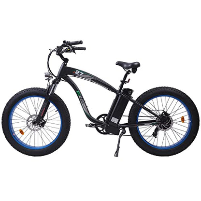 750W Electric Bike 26 in Fat Tire Adult Electric Bicycles 48V 13Ah Removable Lithium Battery E-Bike with Suspension Fork Aluminium Frame Beach Snow