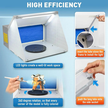Autolock Spray Booth Kit with LED Lights and Filter System for Models, Crafts