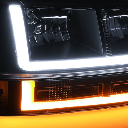 4-Pack LED Running Light Bars L Plus R Black Headlights Plus Bumper Signals for 2003-2014 Chevrolet Express 1500, 2003-2023 Chevrolet Express 2500