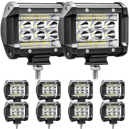 Bar, LED Light Bay 4 Inch 78W 5000lm LED Truck Working Light Spotlight Car Light Strip LED Light Bay 12V 24V Boat Pickup ATV UTV RV Spotlight, 10Pack