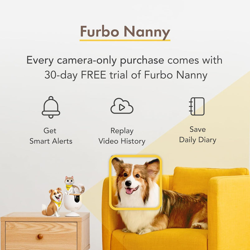360 Degree Cat Camera, See Your Cat from Anywhere, Rotating 360 Degree Cat Tracking, Treat Toss, Color HD Night Vision, 2-Way Audio