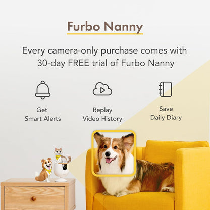360 Degree Cat Camera, See Your Cat from Anywhere, Rotating 360 Degree Cat Tracking, Treat Toss, Color HD Night Vision, 2-Way Audio