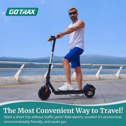 Adult Electric Scooter, 8.5 Inch Pneumatic Tires, MAX Range 14/18 Miles, MAX Speed 15.5/18 MPH, Powered by 300 Watt Motor