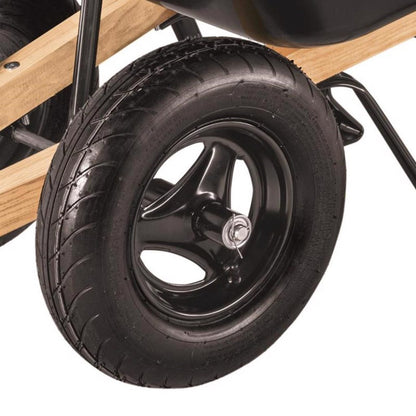 Ace 10 Cu Ft Poly Wheelbarrow with Dual 16 in Pneumatic Tires and Hardwood Handles
