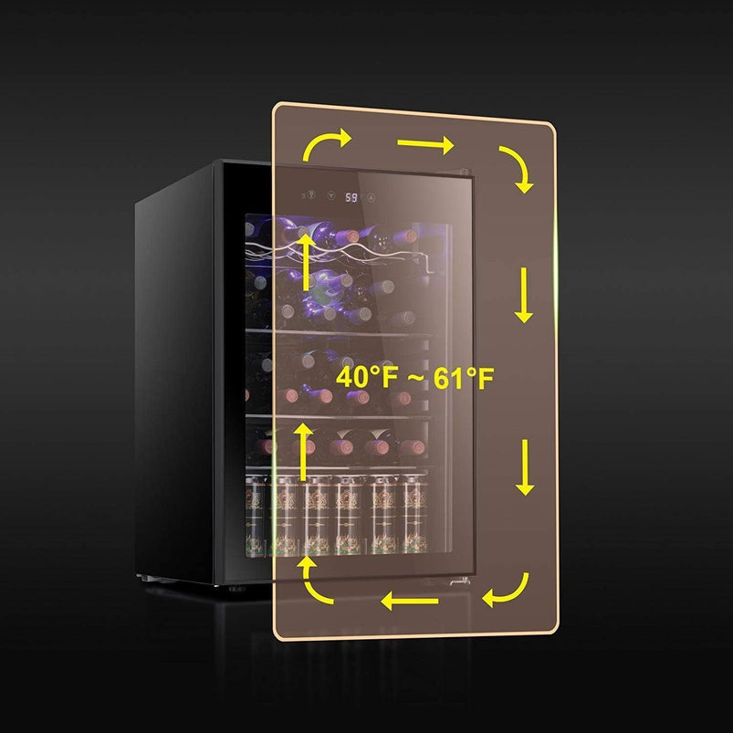 Antarctic Star 36 Bottle Wine Cooler/Cabinet Beverage Refrigerator Small Mini Wine Cellar Beer Soda Bar Fridge Quiet Operation Compressor Adjust