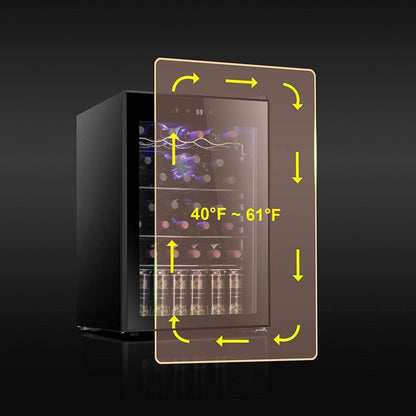 Antarctic Star 36 Bottle Wine Cooler/Cabinet Beverage Refrigerator Small Mini Wine Cellar Beer Soda Bar Fridge Quiet Operation Compressor Adjust