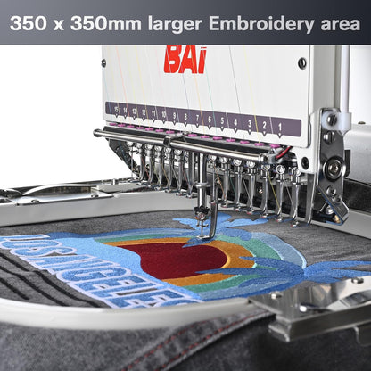 Bai Mirror 15-Needle Embroidery Machine, 20x14", Touchscreen