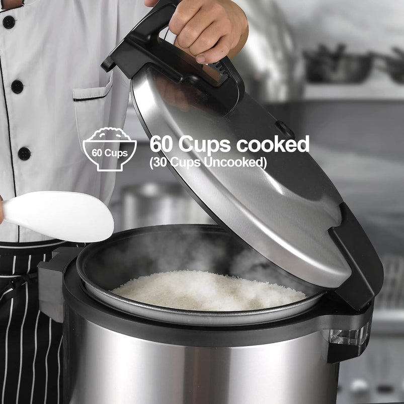 60-Cup Cooked Commercial Rice Cooker and Warmer