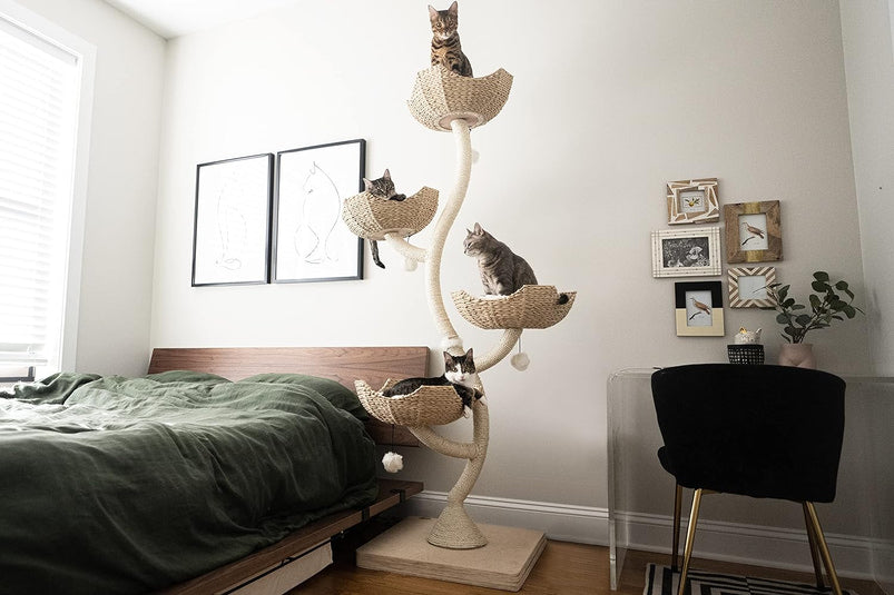 73" Tall Modern Cat Tree Scratching Tower for Large Cats, Scratching Post Condo, Cat Tower for Multiple Cats, Cat Gifts by Mau Lifestyle