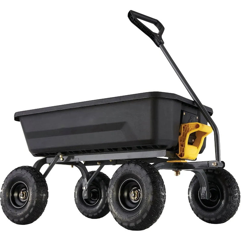 4GCG-Nf 4 Cu. Ft. Poly Garden Dump Cart with No-Flat Tires, Black