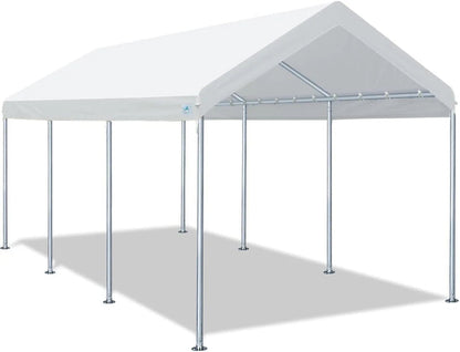 Advance Outdoor 10x20 Ft Heavy Duty Carport Portable Car Canopy Garage Party Tent Boat Shelter, Adjustable Height from 9.5 Ft to 11 Ft, Beige