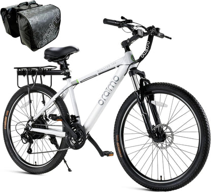 Adult Electric Bike, 350W BAFANG Motor 500W Peak, 4A 3H Fast Charging, 468Wh Li-Ion Battery, 21 Speed Gears, Air Saddle