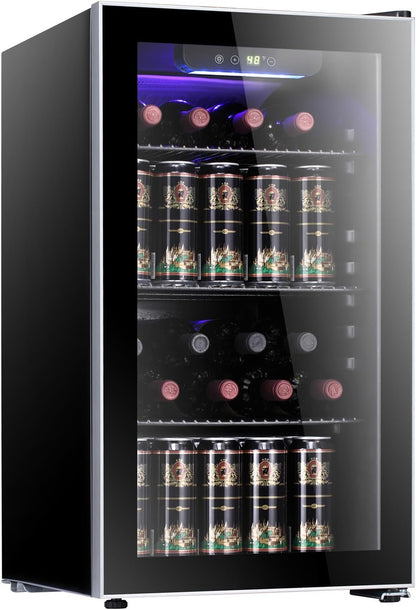 Antarctic Star 36 Bottle Wine Cooler/Cabinet Beverage Refrigerator Small Mini Wine Cellar Beer Soda Bar Fridge Quiet Operation Compressor Adjust