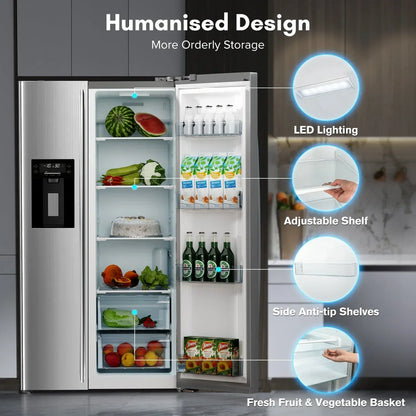 36" Side by Side 20.01 Cu. Ft. Built-in Refrigerator with Freezer and Ice Maker Included