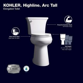 Extra Tall Highline Arc Complete Solution 2-Piece 1.28 Gpf Single Flush Elongated Toilet in White Seat Included 78305-0