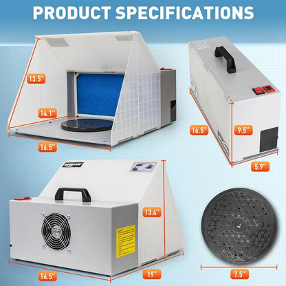 Autolock Spray Booth Kit with LED Lights and Filter System for Models, Crafts