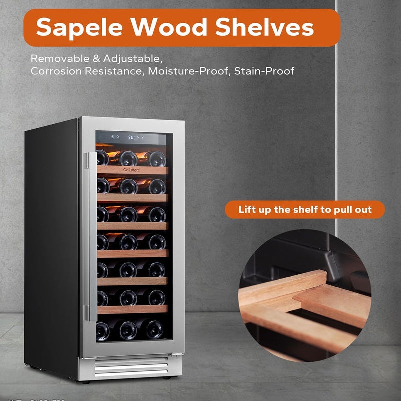 24 in Wine Cooler Refrigerator, 46 Bottle Wine Fridge Dual Zone with Modern Touch Intelligent Digital 40 Degree -65 Degree F Low Noise