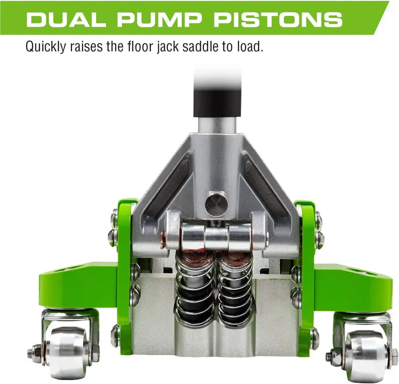 Tools 3-Ton Quick Rise Aluminum Floor Jack with Dual Pump Pistons and Reinforced Lifting Arm A20018_A20019