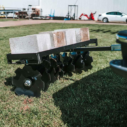 Titan Distributors Inc. 4-Ft Notched Disc Harrow Attachment Pull Behind for ATV and UTV 2-in Towball Hitch NO250072, 2025