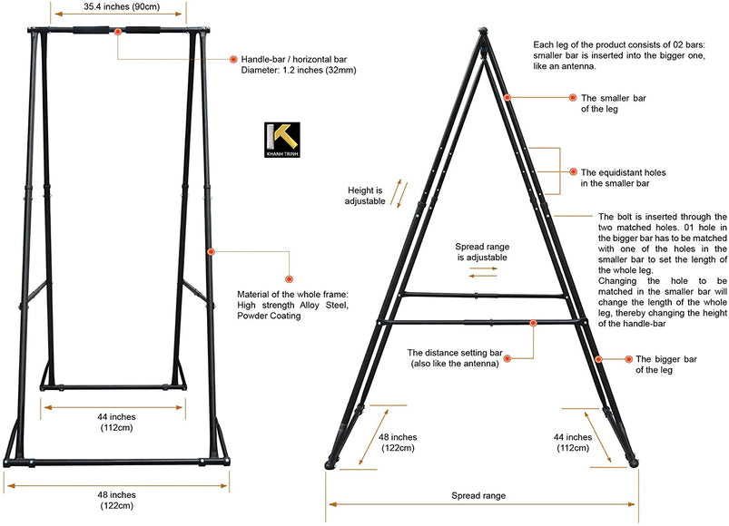 Air Yoga Equipment Set Includes, Blue Aerial Yoga Hammock and the Height-Adjustable Foldable Sturdy Durable Kt Yoga Swing Stand Frame