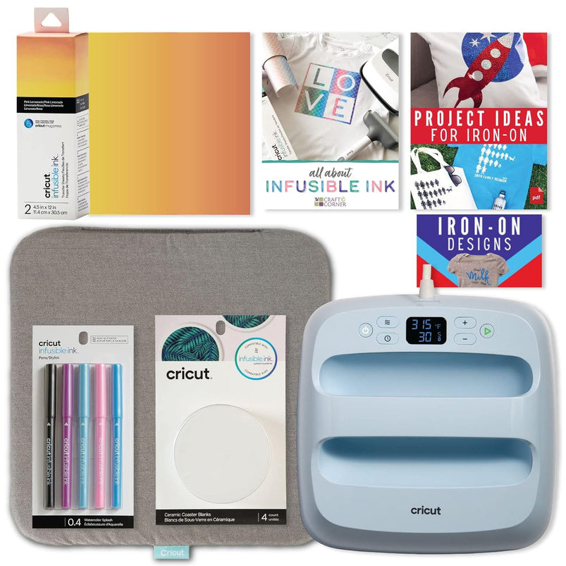 9x9 with Infusible Ink Sheets and Pens, Coasters and 20x16 Heat Mat Bundle, Beginner Diy Project Kit for Home Decor Projects and Custom Apparel