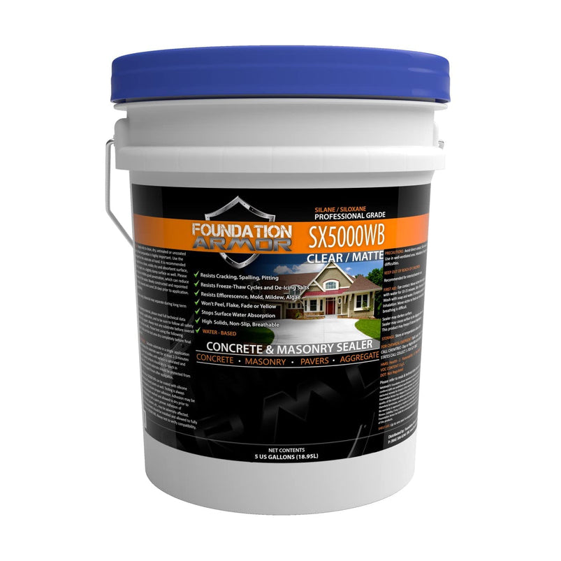 5-Gal. SX5000 Wb Dot Approved Water Based Silane Siloxane Penetrating Concrete Sealer, Brick Sealer, Paver Sealer, Natural Stone Sealer