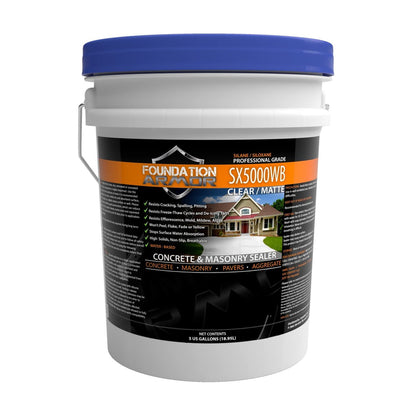 5-Gal. SX5000 Wb Dot Approved Water Based Silane Siloxane Penetrating Concrete Sealer, Brick Sealer, Paver Sealer, Natural Stone Sealer