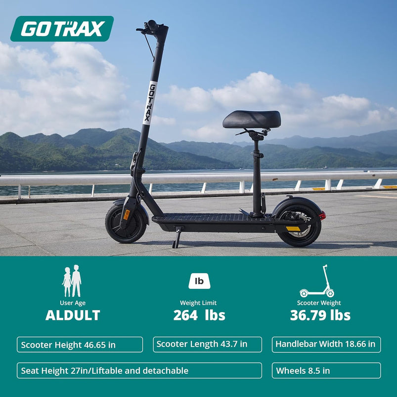 Adult Electric Scooter, 8.5 Inch Pneumatic Tires, MAX Range 14/18 Miles, MAX Speed 15.5/18 MPH, Powered by 300 Watt Motor