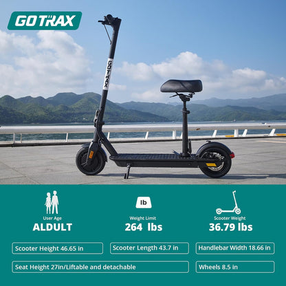 Adult Electric Scooter, 8.5 Inch Pneumatic Tires, MAX Range 14/18 Miles, MAX Speed 15.5/18 MPH, Powered by 300 Watt Motor