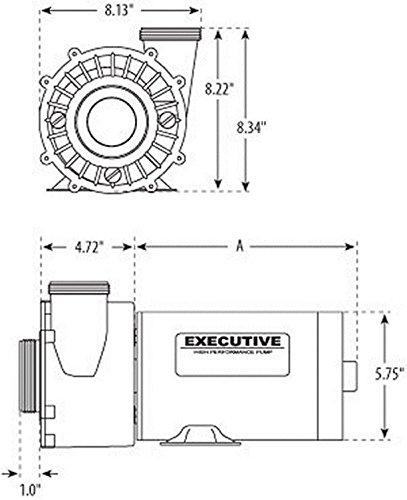 3421821-1A Waterway, 4.5HP 230V 2-Speed Waterway Spa Pump Side Discharge, 48 Frame Executive