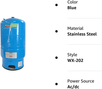 Amtrol Well-X-Trol Wx-202 Pressure Tank, High-Strength Steel, Polypropylene Liner, Residential Use