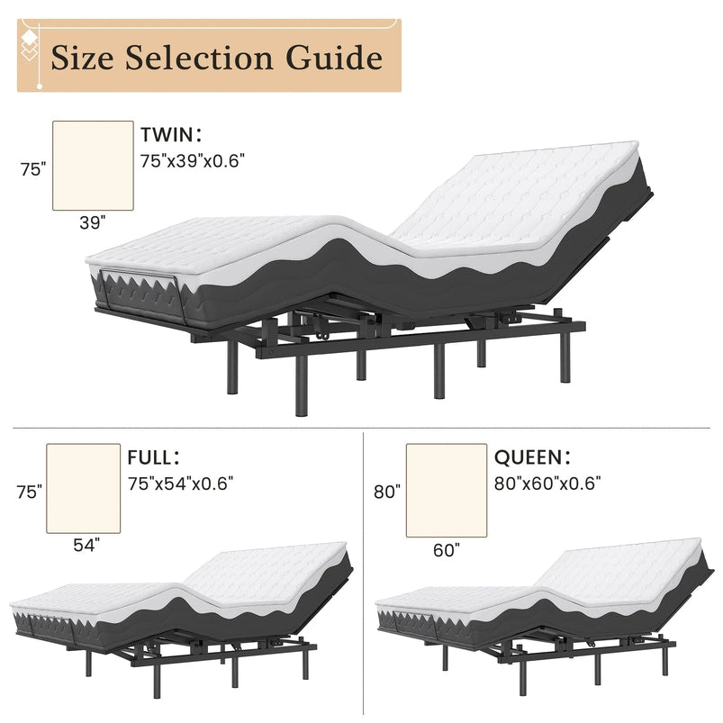 Adjustable Bed Frame -Wireless Remote -Memory Function -Adjustable Bed Base -Head and Foot Lift Incline -Zero Gravity -Quiet Motor for Lying Down