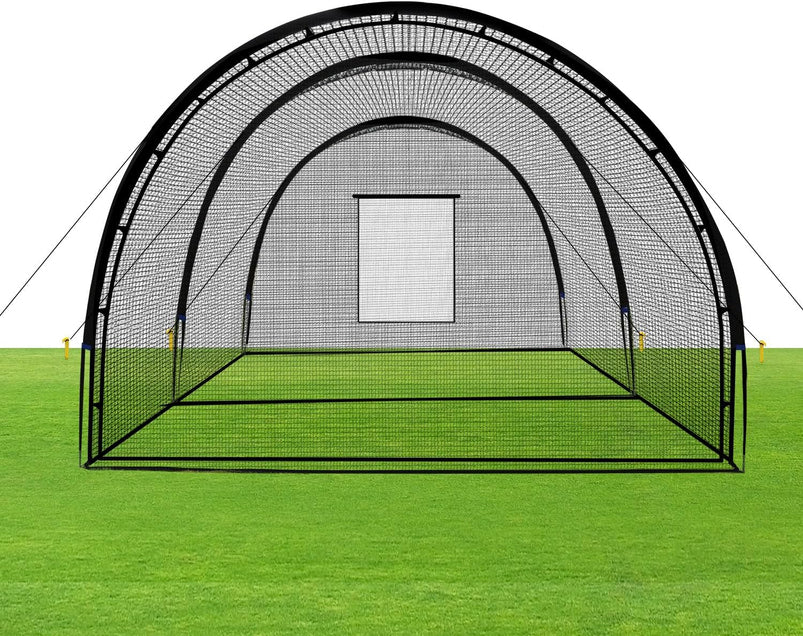 Baseball Batting Cage Net Batting Cages for Backyard Portable Baseball and Softball Batting Cages with Pitching Machine Hole and Detachable Door for