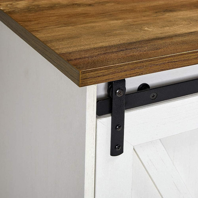 Amerlife Fireplace TV Stand with Sliding Barn Door for Tvs up to 73"