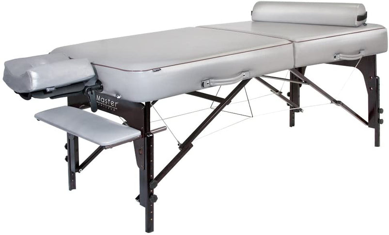 30 in Montour Lx Massage Table Package with 3 in Memory Foam, Dove Grey