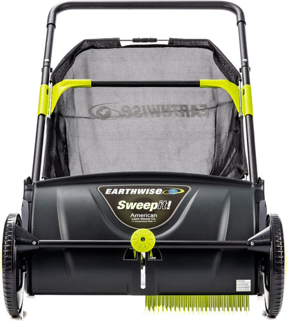 21-Inch Width Leaf and Grass Push Lawn Sweeper, Black