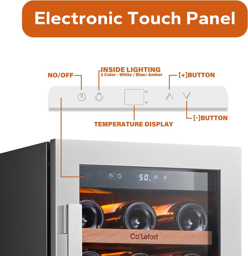 24 in Wine Cooler Refrigerator, 46 Bottle Wine Fridge Dual Zone with Modern Touch Intelligent Digital 40 Degree -65 Degree F Low Noise