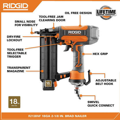 6 Gal. Portable Electric Pancake Air Compressor W/ 18GA Brad Nailer, 16GA Straight Finish Nailer, and 18GA Finish Stapler R69603FK