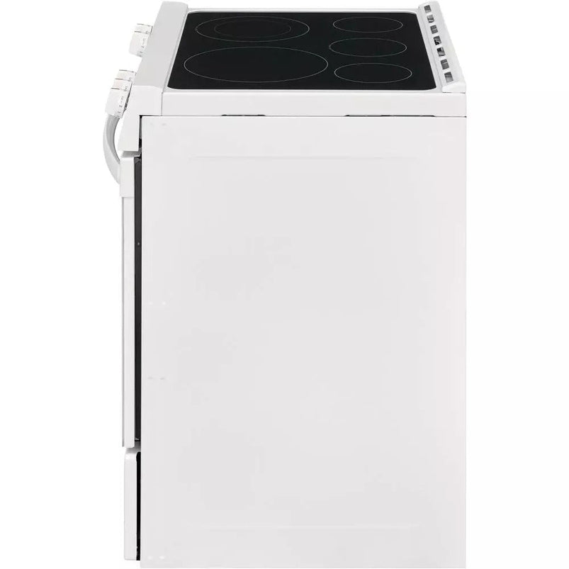 30 In. 5.0 Cu. Ft. Single Oven, White with Nvs Black Glass