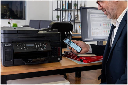 All-in-One Printer Home Office, Wireless Super Tank Printer, Copier, Scan, Fax and Adf with Mobile Printing, Black, Works with Alexa