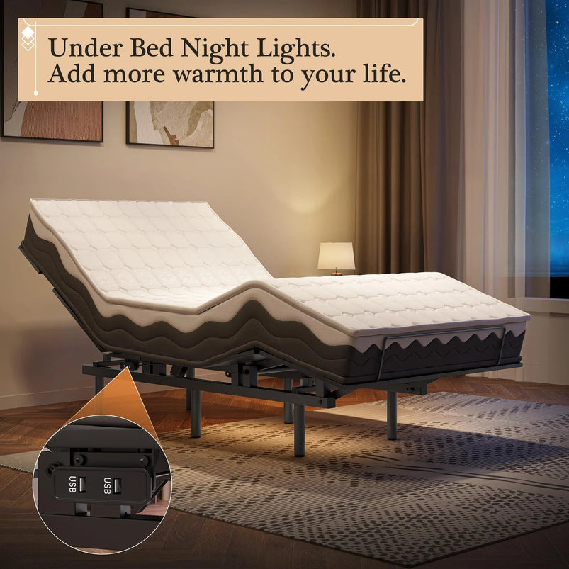 Adjustable Bed Frame -Wireless Remote -Memory Function -Adjustable Bed Base -Head and Foot Lift Incline -Zero Gravity -Quiet Motor for Lying Down