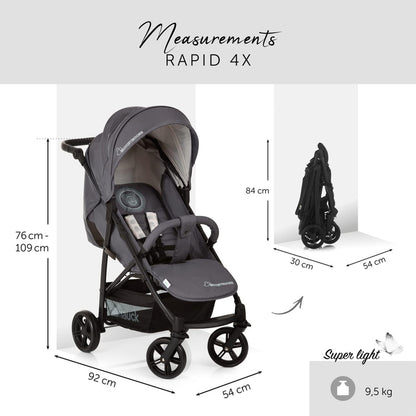 4X Carrito Bebe, Desde El Nacimiento Hasta 25 Kg, Silla De Paseo Ligera, Silla Bebe, Reclinable, Plegable, Compacta, Mickey Mouse Gris