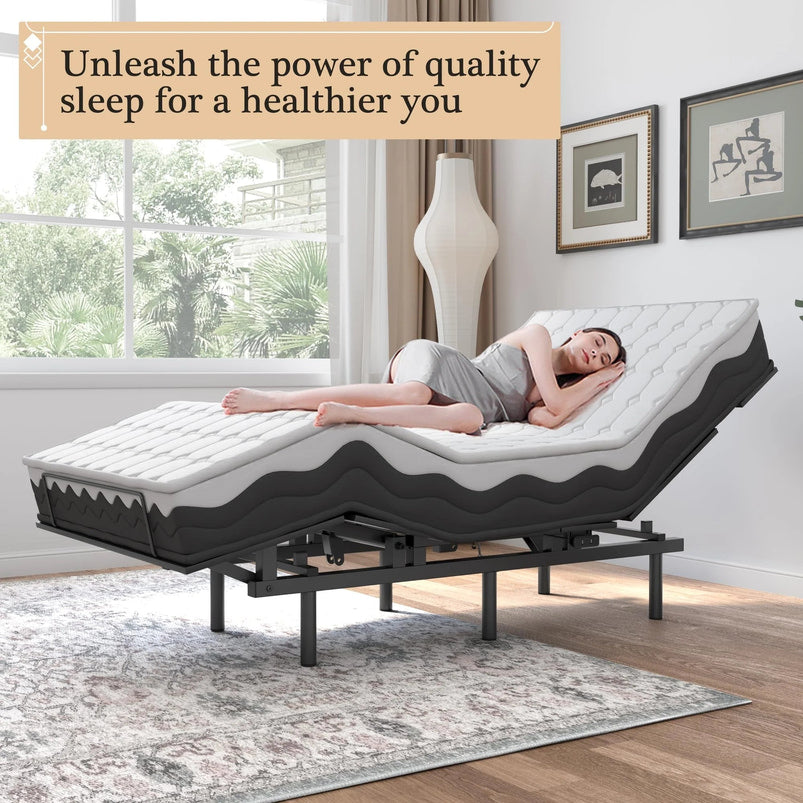 Adjustable Bed Frame -Wireless Remote -Memory Function -Adjustable Bed Base -Head and Foot Lift Incline -Zero Gravity -Quiet Motor for Lying Down