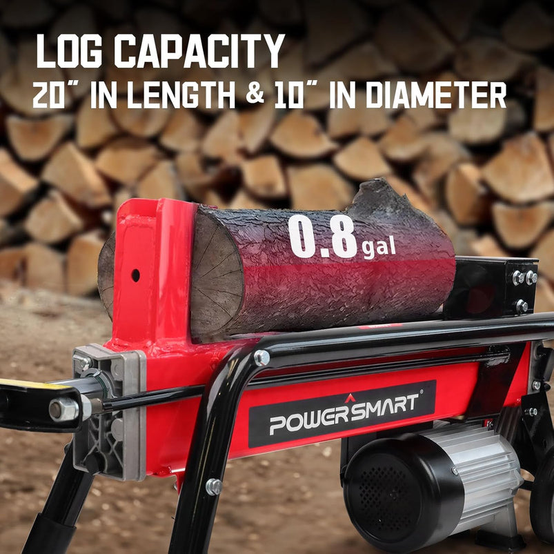 Powersmart Electric Log Splitter 7-Ton, Efficient Wood Splitter with 3500 Motor Speed, 15 Amp