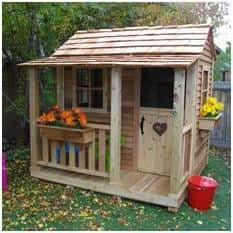 Outdoor Living Today Little Squirt 6 Ft. Cedar Playhouse with Windows and Dutch Door